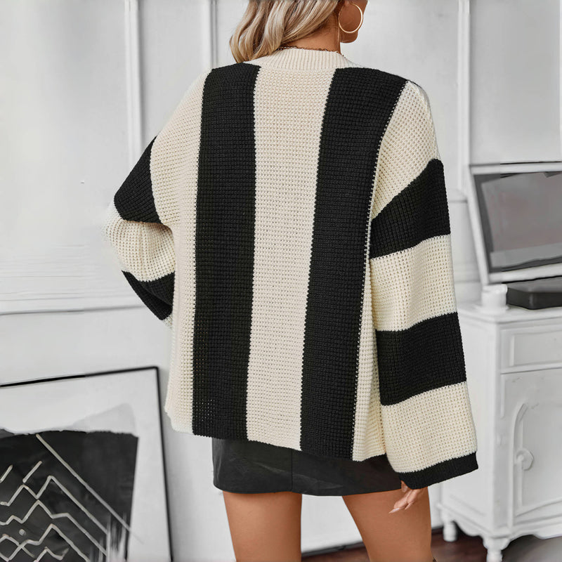 Casual Striped Knitted Cardigan