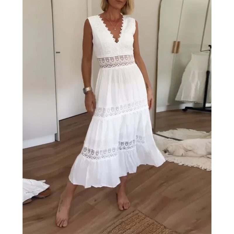 Aurélie™ | Elegant Lace Dress with V-Neck