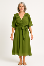Claire™ | Tie-Waist Midi Dress