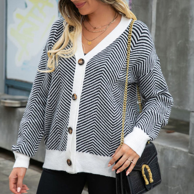 Casual Striped Cardigan