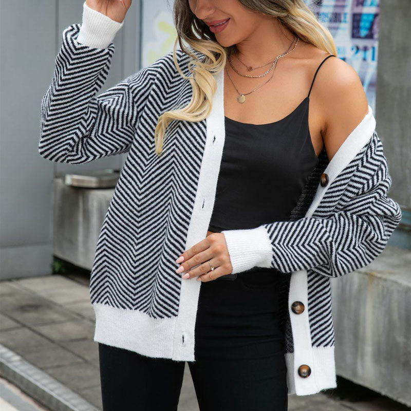 Casual Striped Cardigan