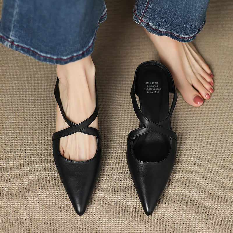 Helene Genuine Leather Mules