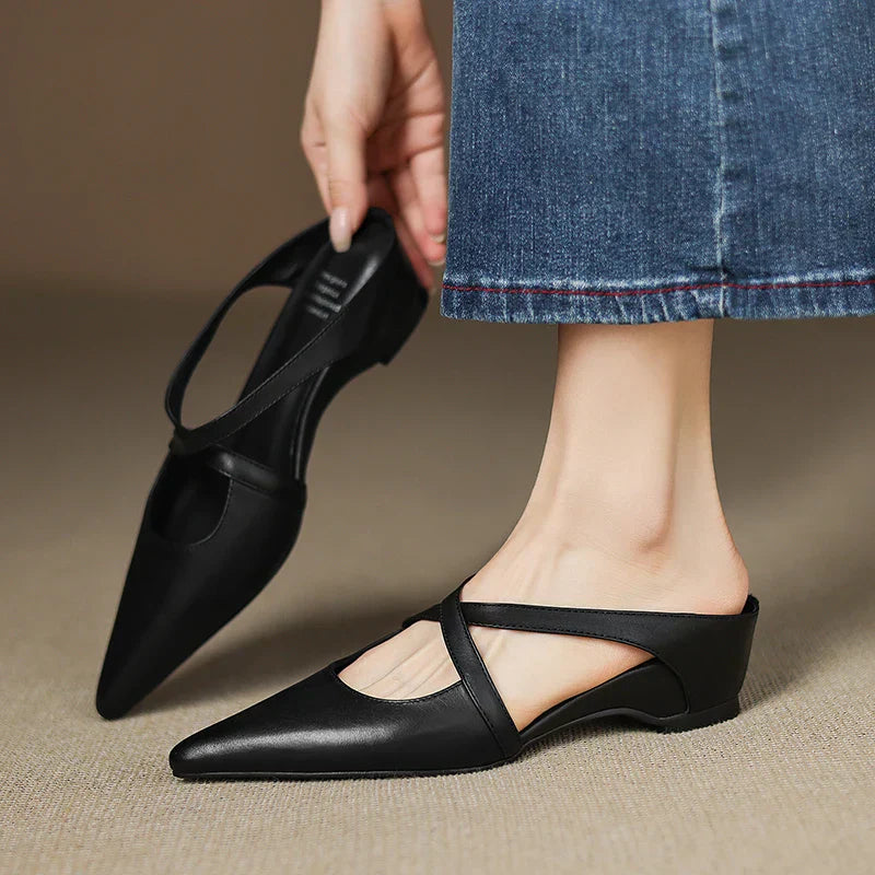 Helene Genuine Leather Mules