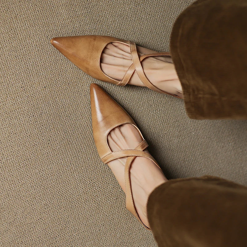 Helene Genuine Leather Mules