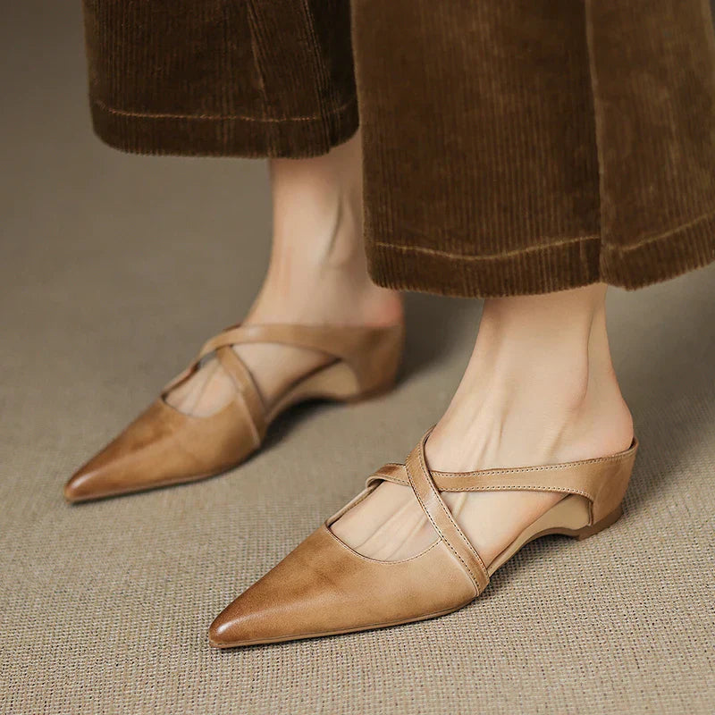 Helene Genuine Leather Mules