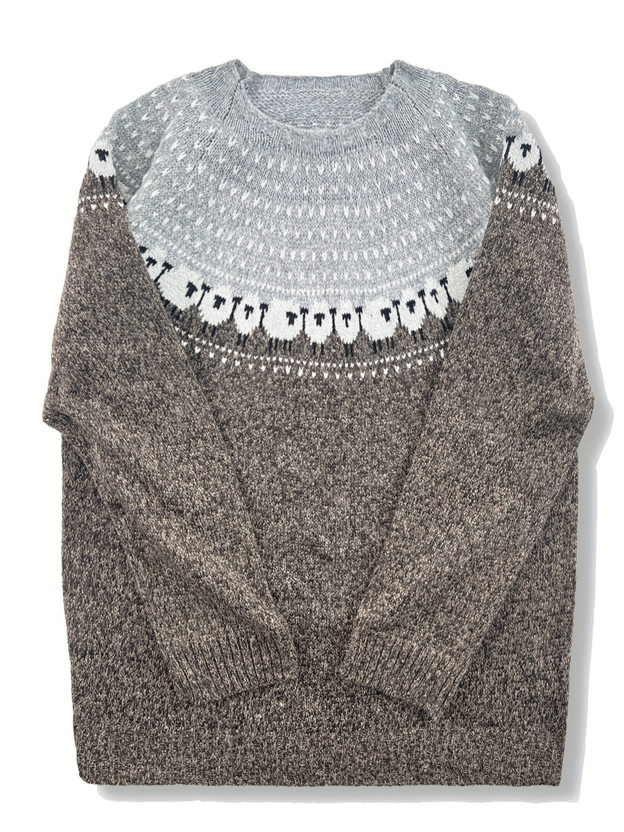 Nordic™ | Elegant Winter Sweater with Sheep Jacquard Pattern