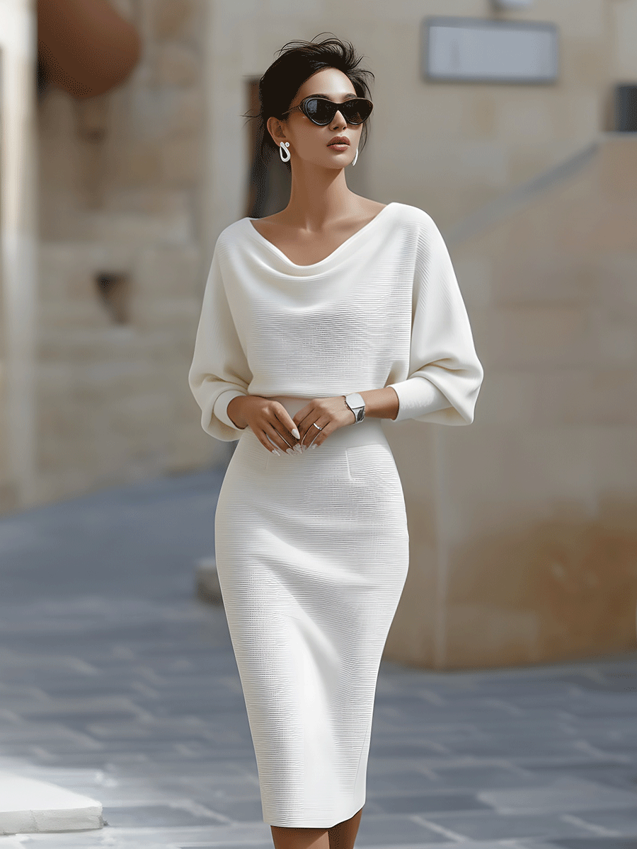 Brielle | Draped Elegant Midi Dress