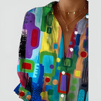 Ava™ blouse with geometric pattern