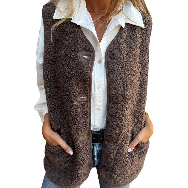 Women's Autumn Button-down Short Warm Vest