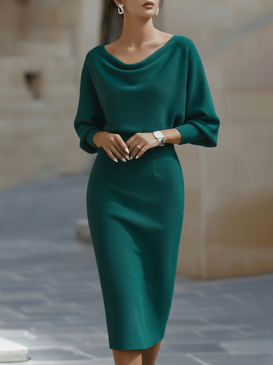Brielle | Draped Elegant Midi Dress
